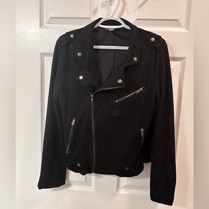 Market & Spruce Black Suede Moto Style Zip Up Jacket - Size M worn a few times